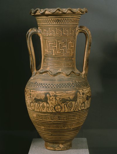 Amphore attique, période géométrique tardive II B (c.720-700 av. J.-C.) - Greek